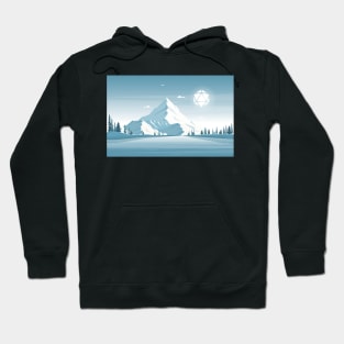 Snowy Mountain Hiking Polyhedral D20 Dice Sun RPG Landscape Hoodie